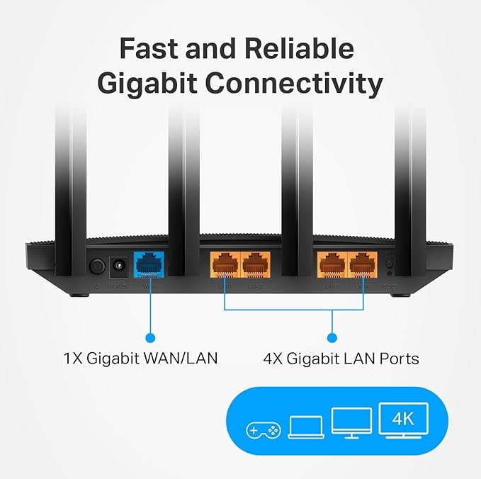 TP-Link AC1200 Gigabit WiFi Router (Archer A6) - Dual Band MU-MIMO Wireless Internet Router, 4 x Antennas, OneMesh and AP mode, Long Range Coverage - Image 4