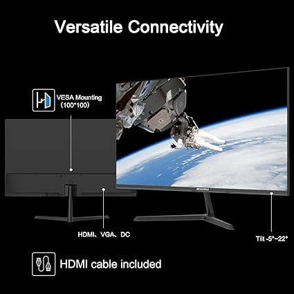 SANSUI Monitor 27 inch 100Hz IPS 1080P Computer Monitor HDMI VGA HDR Tilt Adjustable/VESA Compatible, for Game and Office (ES-27X3AL HDMI Cable Included) - Image 4