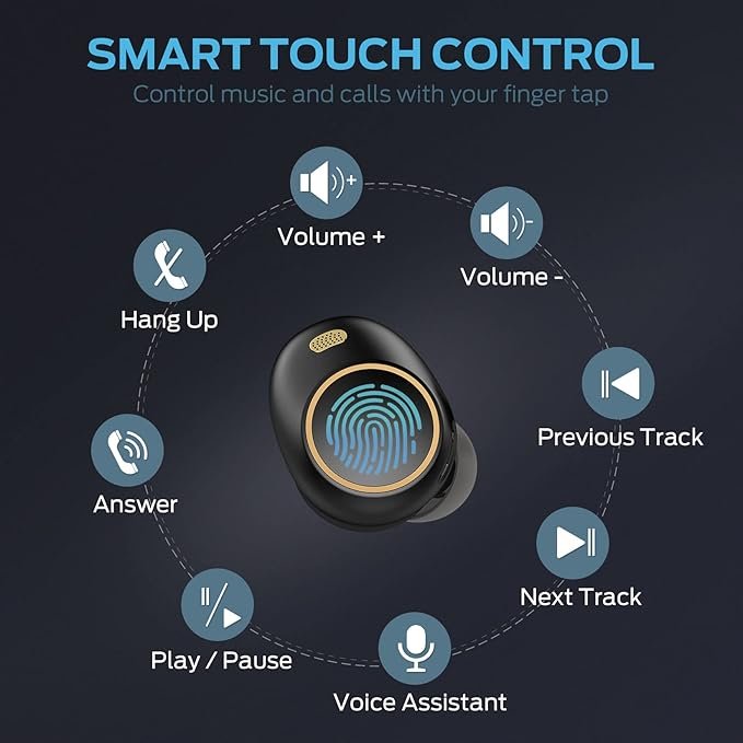 Monster Wireless Earbuds, Achieve 300 AirLinks Bluetooth Headphones Touch Control with Charging Case, Bluetooth Earbuds with Fast Charging for Sport - Image 6