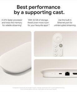 Alternative view of Google TV Streamer (4K) - Fast Streaming Entertainment on Your TV with Voice Search Remote - Watch Movies, Shows, Live TV, and Netflix in 4K HDR - Smart Home Control - 32 GB of Storage - Porcelain