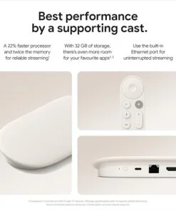 Alternative view of Google TV Streamer (4K) - Fast Streaming Entertainment on Your TV with Voice Search Remote - Watch Movies, Shows, Live TV, and Netflix in 4K HDR - Smart Home Control - 32 GB of Storage - Porcelain