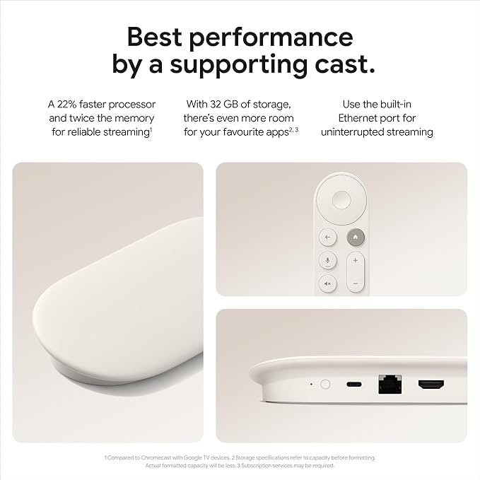 Google TV Streamer (4K) - Fast Streaming Entertainment on Your TV with Voice Search Remote - Watch Movies, Shows, Live TV, and Netflix in 4K HDR - Smart Home Control - 32 GB of Storage - Porcelain - Image 2