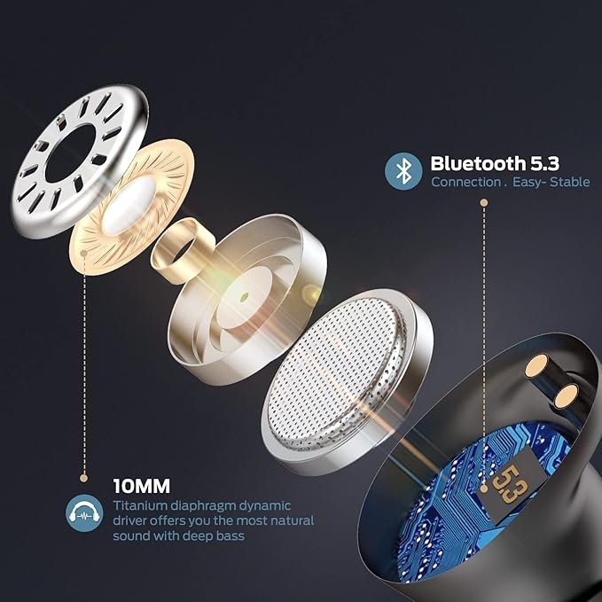 Monster Wireless Earbuds, Achieve 300 AirLinks Bluetooth Headphones Touch Control with Charging Case, Bluetooth Earbuds with Fast Charging for Sport - Image 5