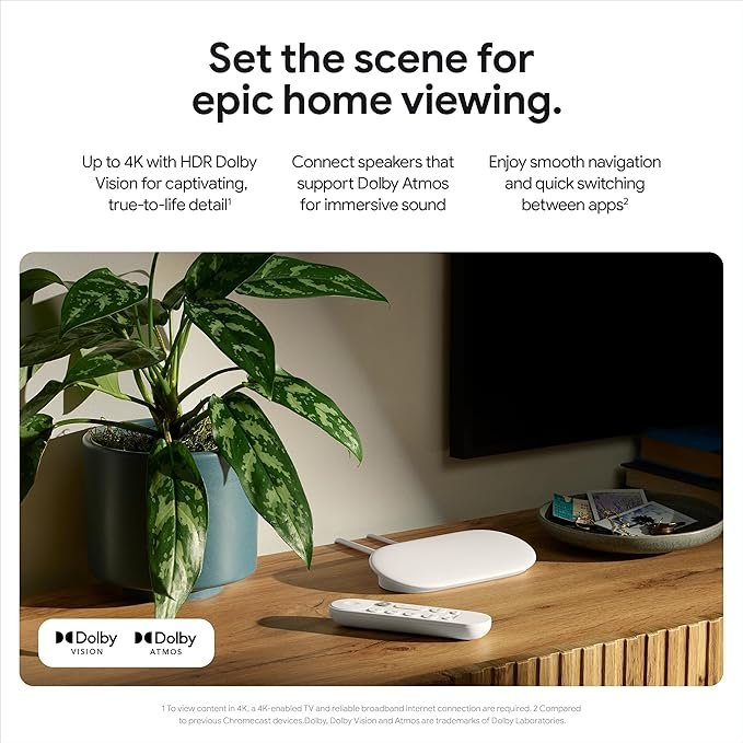 Google TV Streamer (4K) - Fast Streaming Entertainment on Your TV with Voice Search Remote - Watch Movies, Shows, Live TV, and Netflix in 4K HDR - Smart Home Control - 32 GB of Storage - Porcelain - Image 4