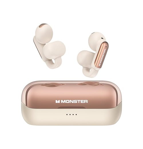 Monster Wireless Earbuds, Comfort Clip-On Bluetooth Earbuds, Bluetooth 5.4 Open Earbuds with Environmental Noise Cancellation, IPX5 Waterproof & Touch Control Wireless Headphones for Indoor or Outdoor