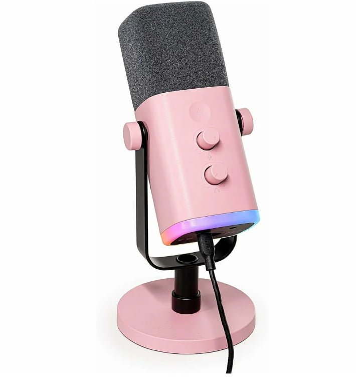 FIFINE XLR/USB Dynamic Microphone for Podcast Recording, PC Computer Gaming Streaming Mic with RGB Light, Mute Button, Headphones Jack, Desktop Stand, Vocal Mic for Singing YouTube-AmpliGame AM8 - Image 3