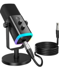 Alternative view of FIFINE XLR/USB Dynamic Microphone for Podcast Recording, PC Computer Gaming Streaming Mic with RGB Light, Mute Button, Headphones Jack, Desktop Stand, Vocal Mic for Singing YouTube-AmpliGame AM8